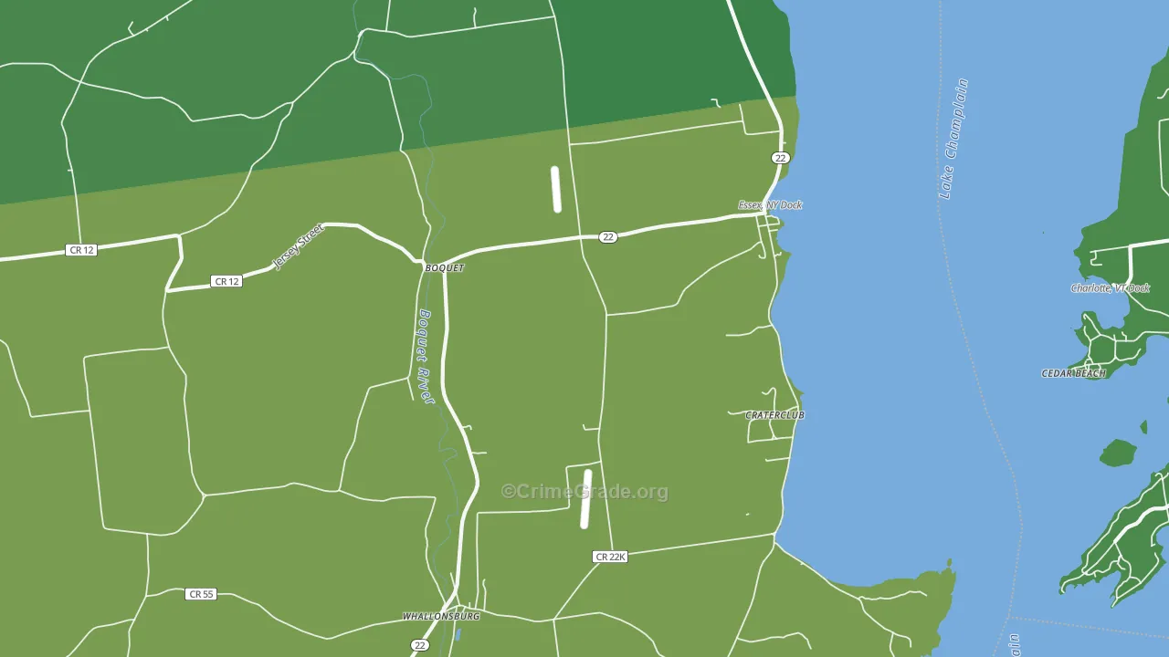 Essex, NY Map of Drug-Related Crime Rates