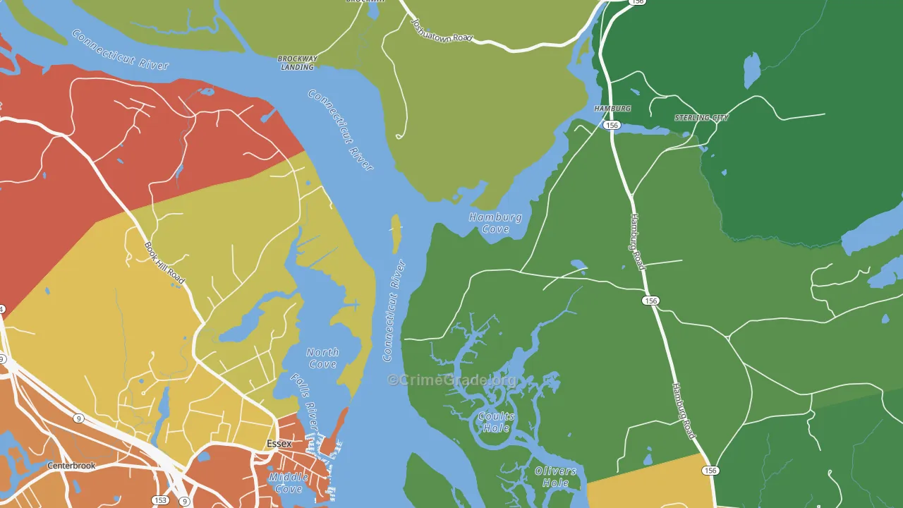 Essex Village, CT Map of Drug-Related Crime Rates