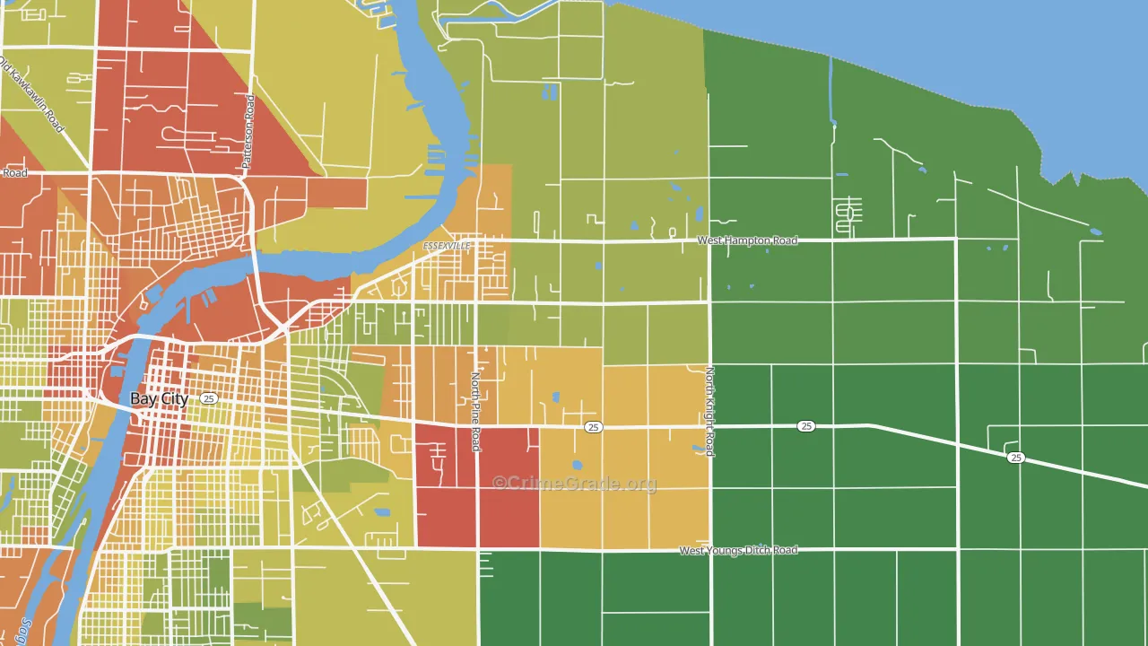 Essexville, MI Map of Drug-Related Crime Rates