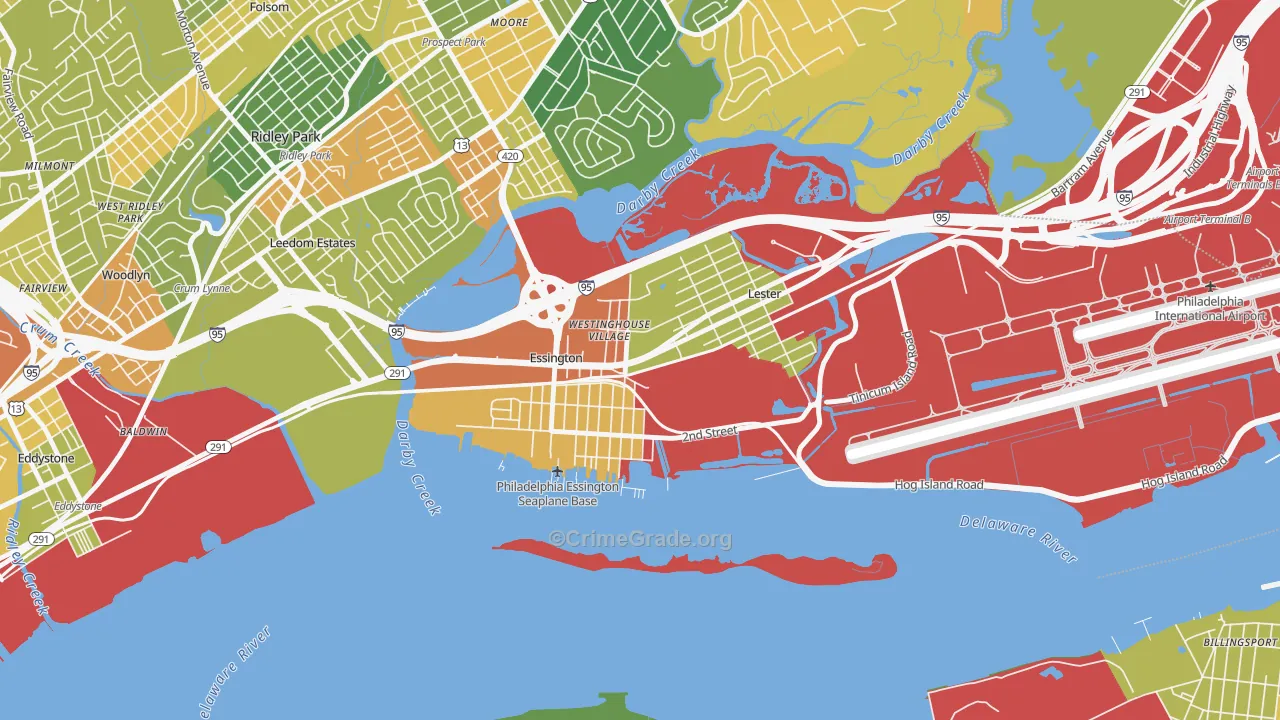 Essington, PA Map of Drug-Related Crime Rates
