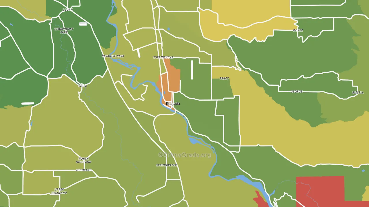 Estacada, OR Map of Drug-Related Crime Rates