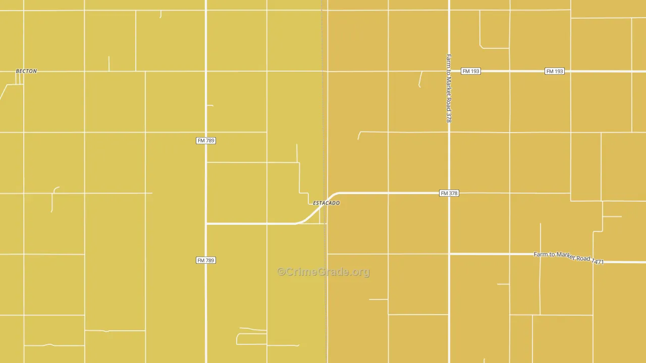 Estacado, TX Map of Drug-Related Crime Rates