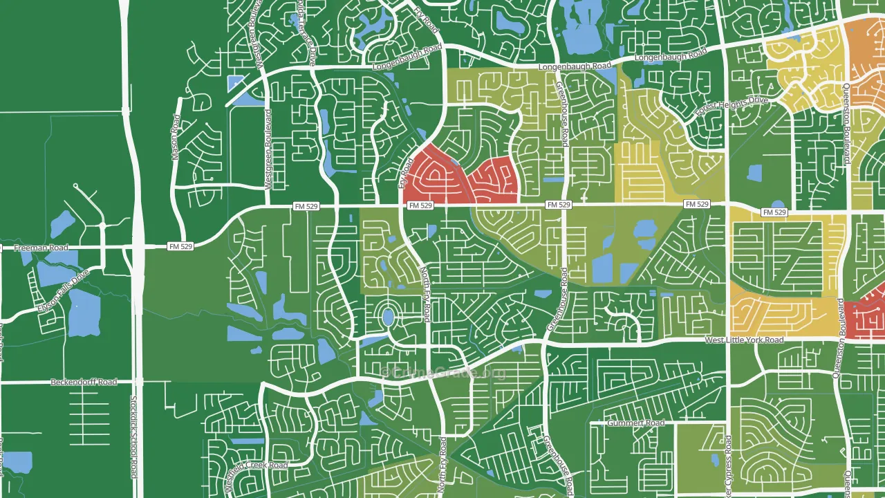 Estates Of Highland Creek, Katy, TX Map of Drug-Related Crime Rates