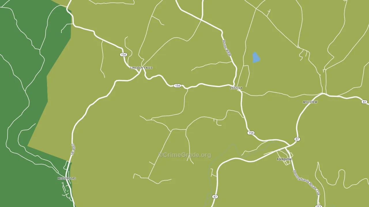 Estella, PA Map of Drug-Related Crime Rates