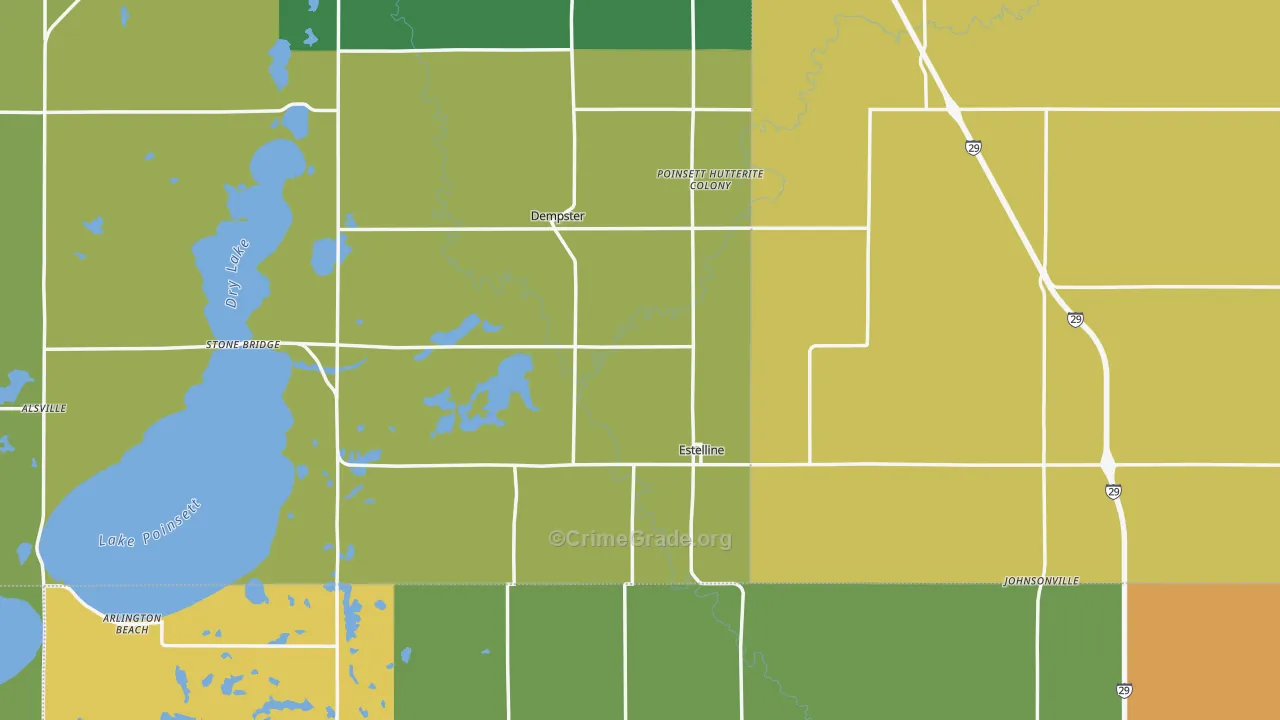 Estelline, SD Map of Drug-Related Crime Rates