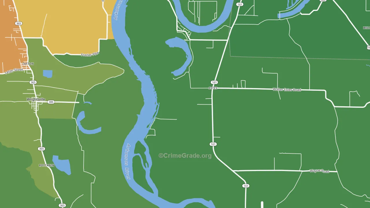 Estes, AR Map of Drug-Related Crime Rates