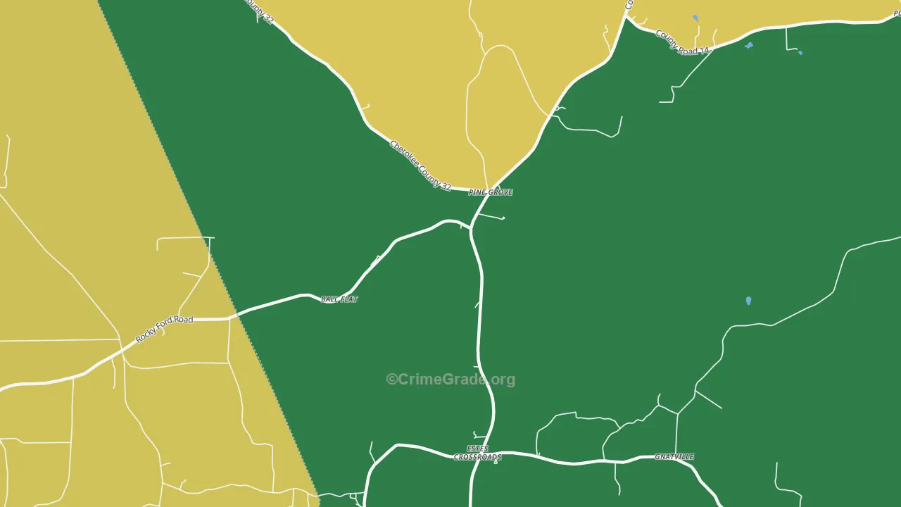 Estes Crossroads, AL Map of Drug-Related Crime Rates
