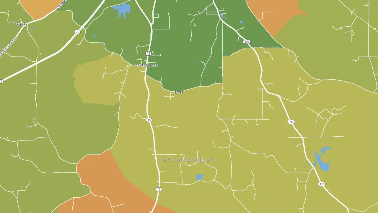 Estes, MS Map of Drug-Related Crime Rates