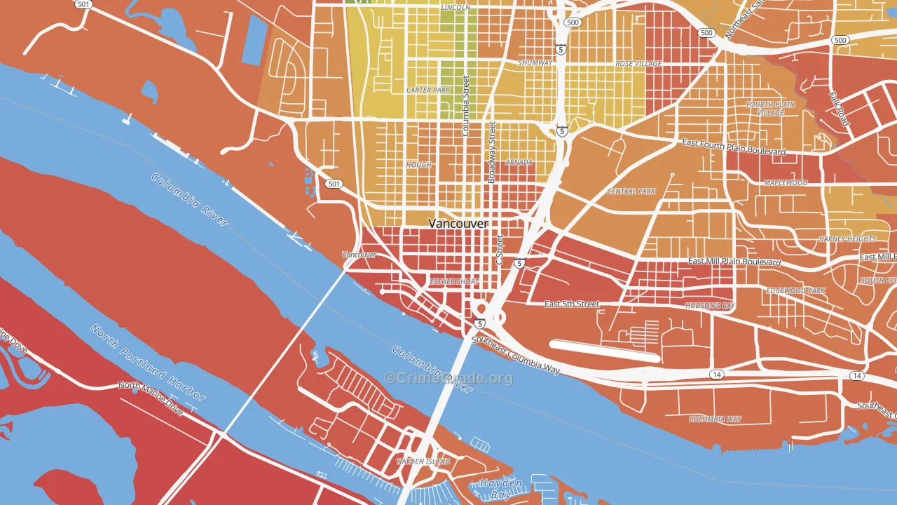 Esther Short, Vancouver, WA Map of Drug-Related Crime Rates