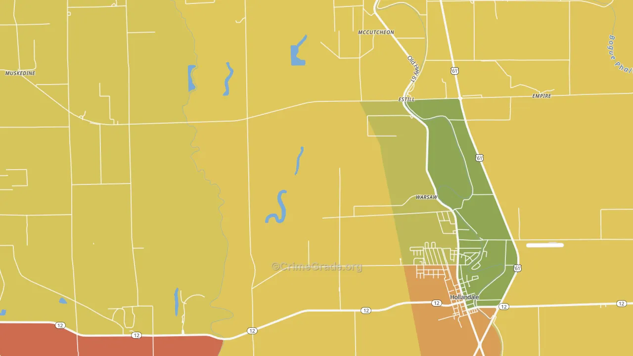 Estill, MS Map of Drug-Related Crime Rates
