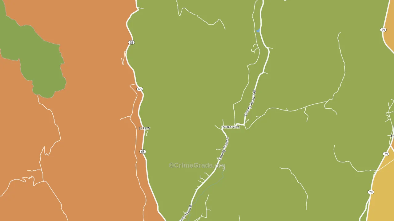Estillfork, AL Map of Drug-Related Crime Rates