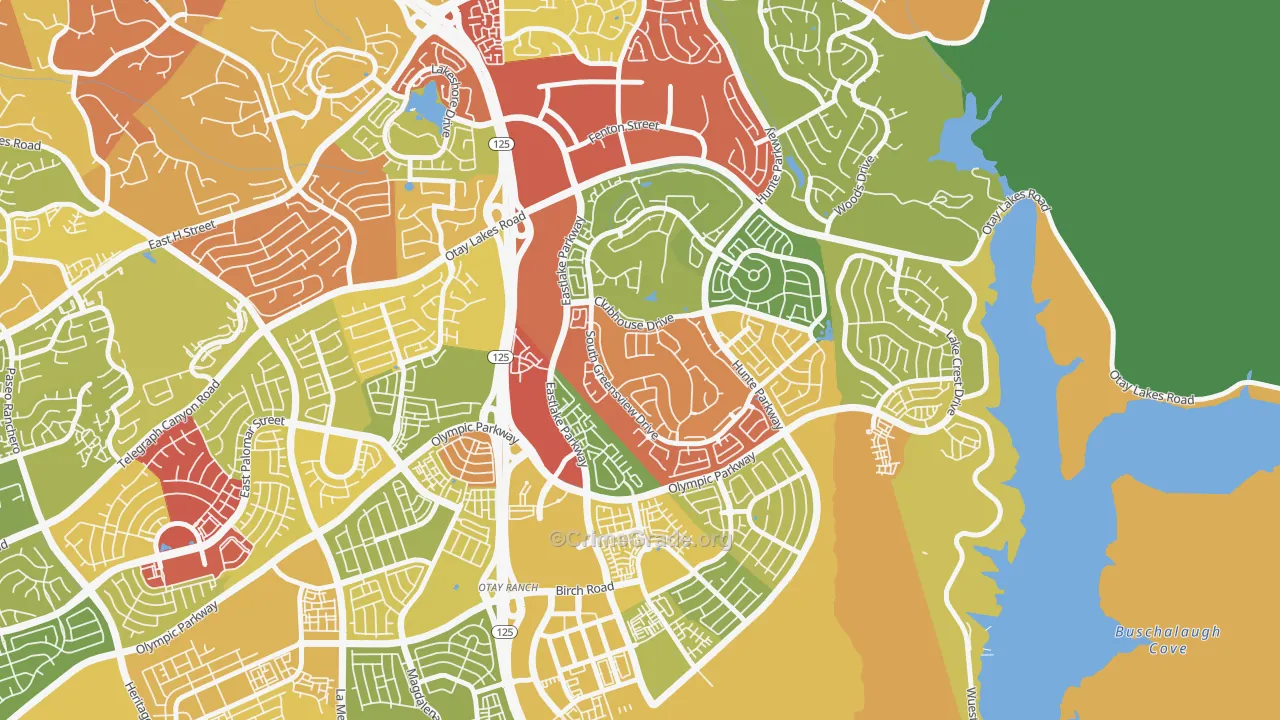 Estlake Greens, Chula Vista, CA Map of Drug-Related Crime Rates