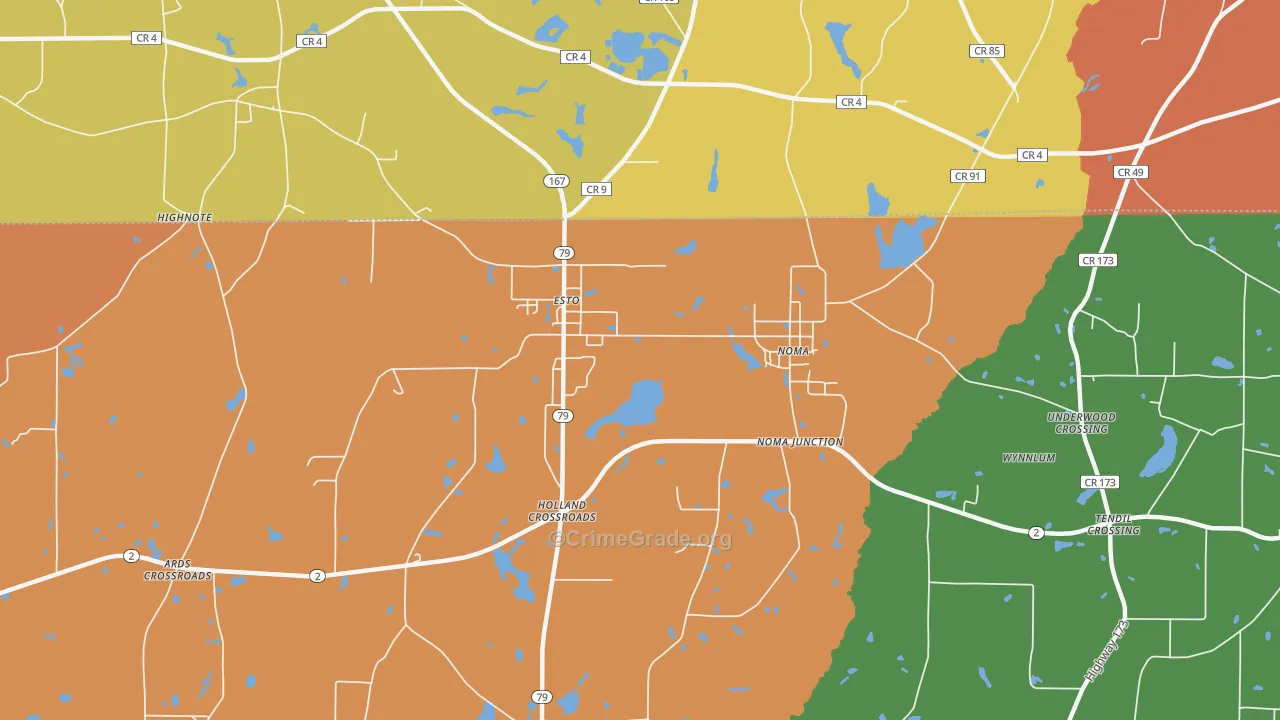 Esto, FL Map of Drug-Related Crime Rates