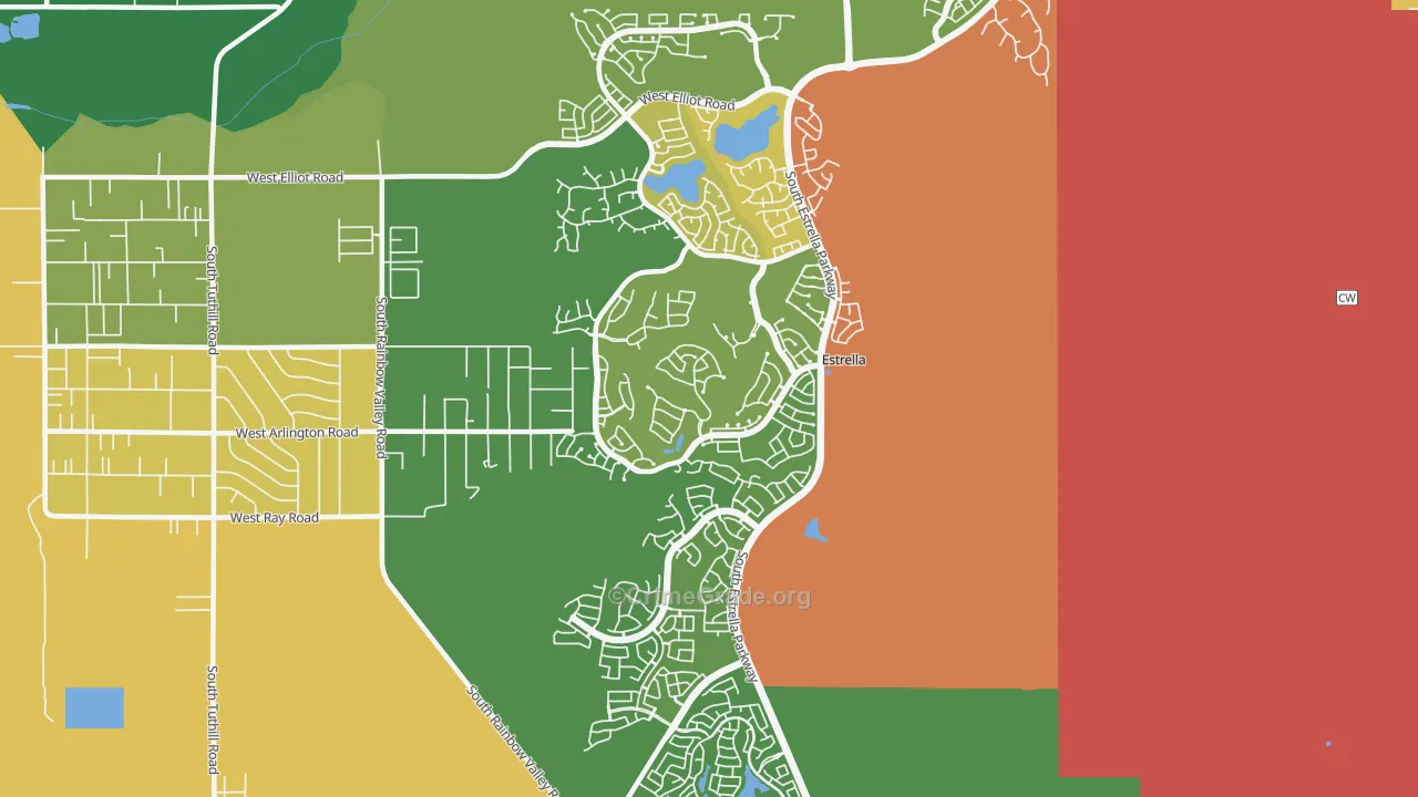 Estrella-Goodyear, Goodyear, AZ Map of Drug-Related Crime Rates