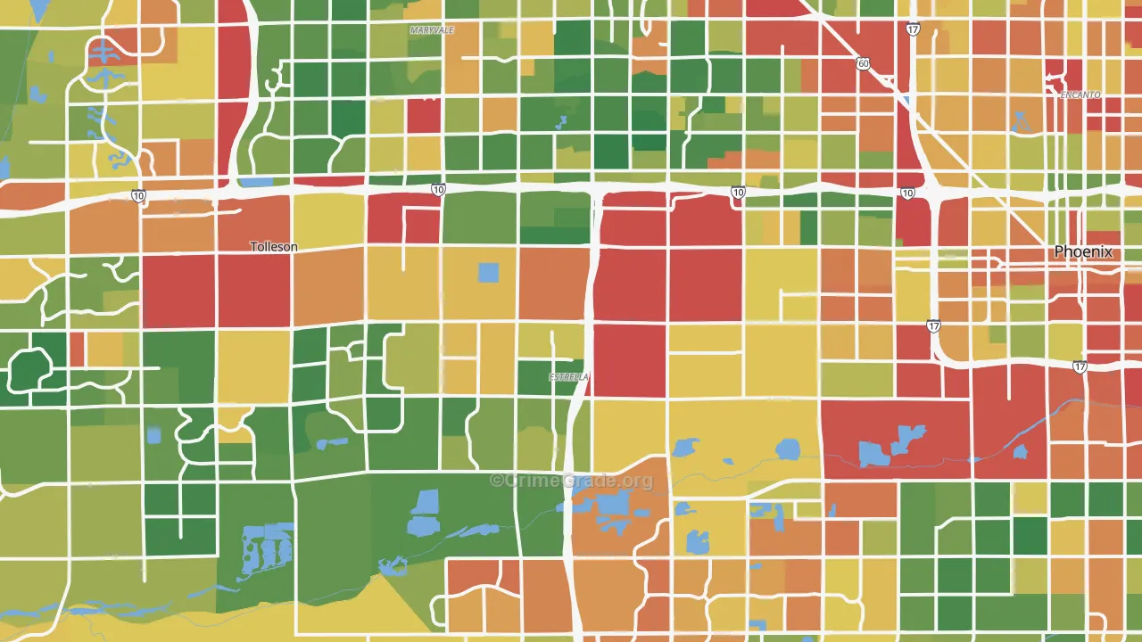 Estrella, Phoenix, AZ Map of Drug-Related Crime Rates