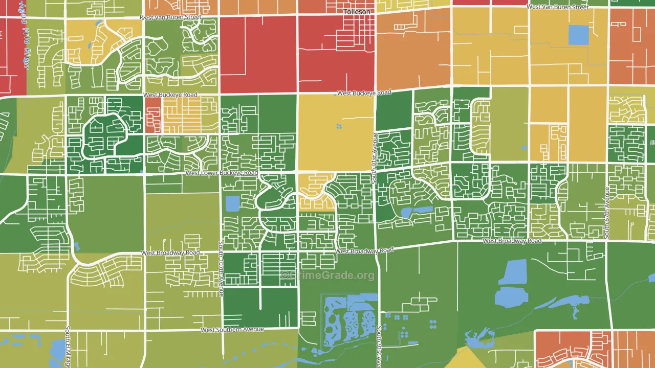 Estrella-Tolleson, Tolleson, AZ Map of Drug-Related Crime Rates