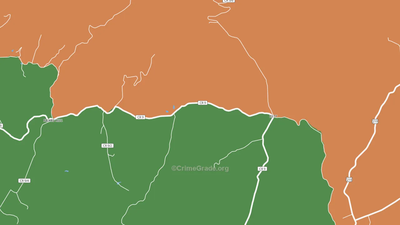 Esty, WV Map of Drug-Related Crime Rates