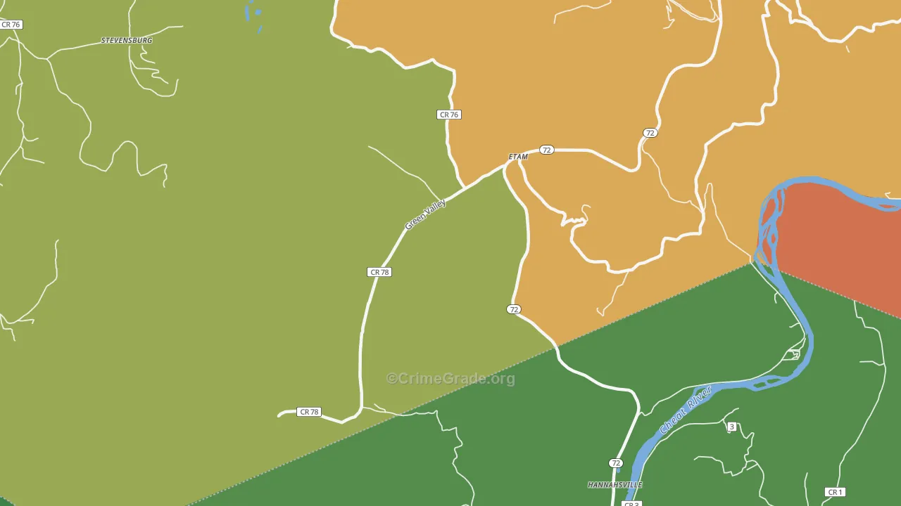 Etam, WV Map of Drug-Related Crime Rates