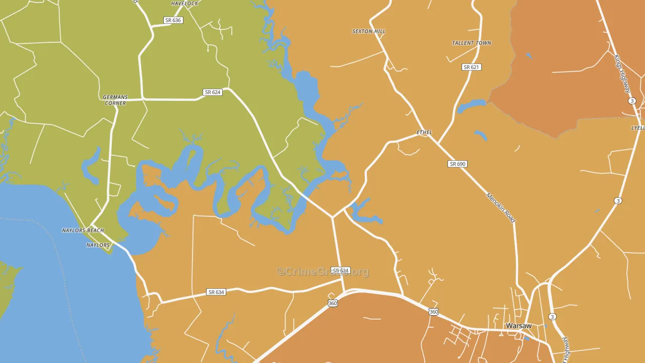 Ethel, VA Map of Drug-Related Crime Rates