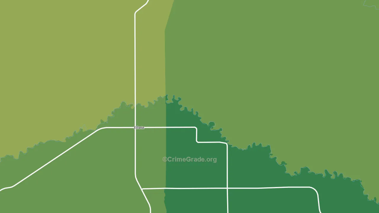 Ethete, WY Map of Drug-Related Crime Rates