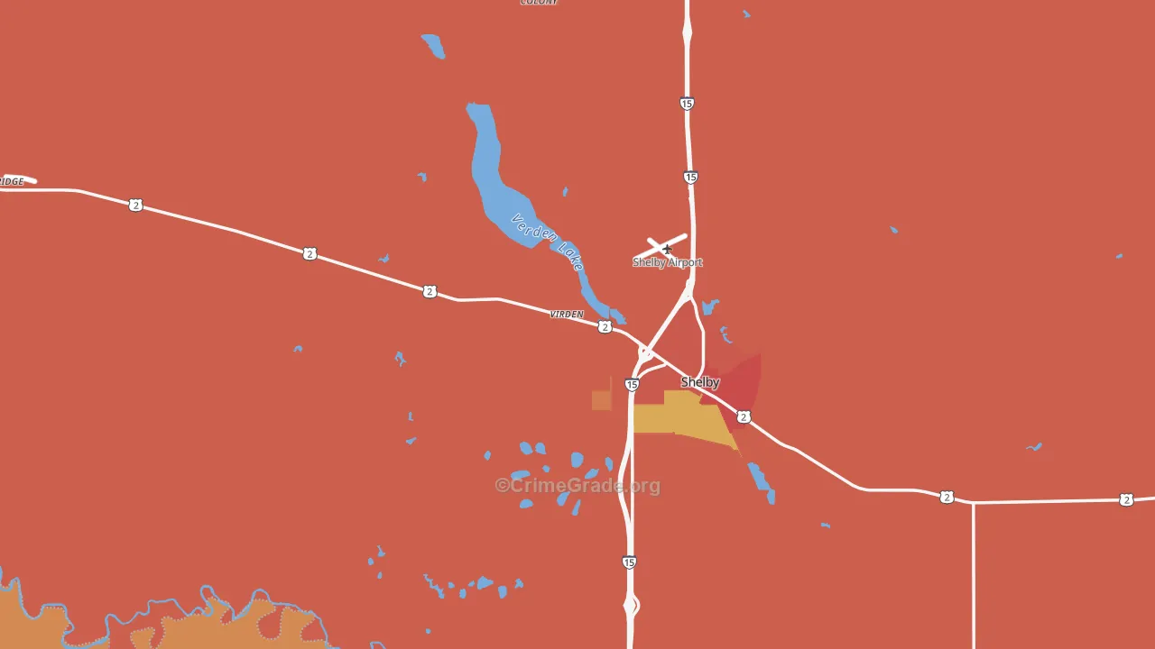 Ethridge, MT Map of Drug-Related Crime Rates