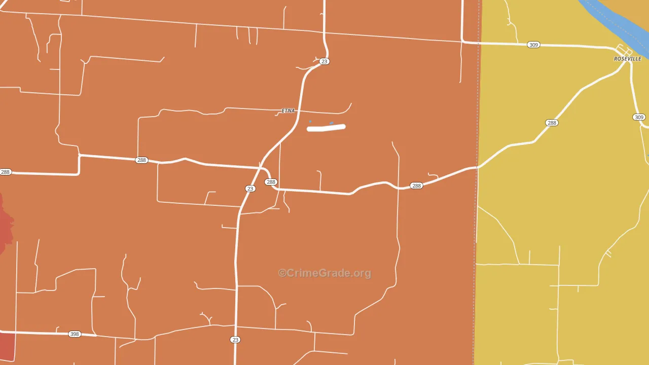 Etna, AR Map of Drug-Related Crime Rates