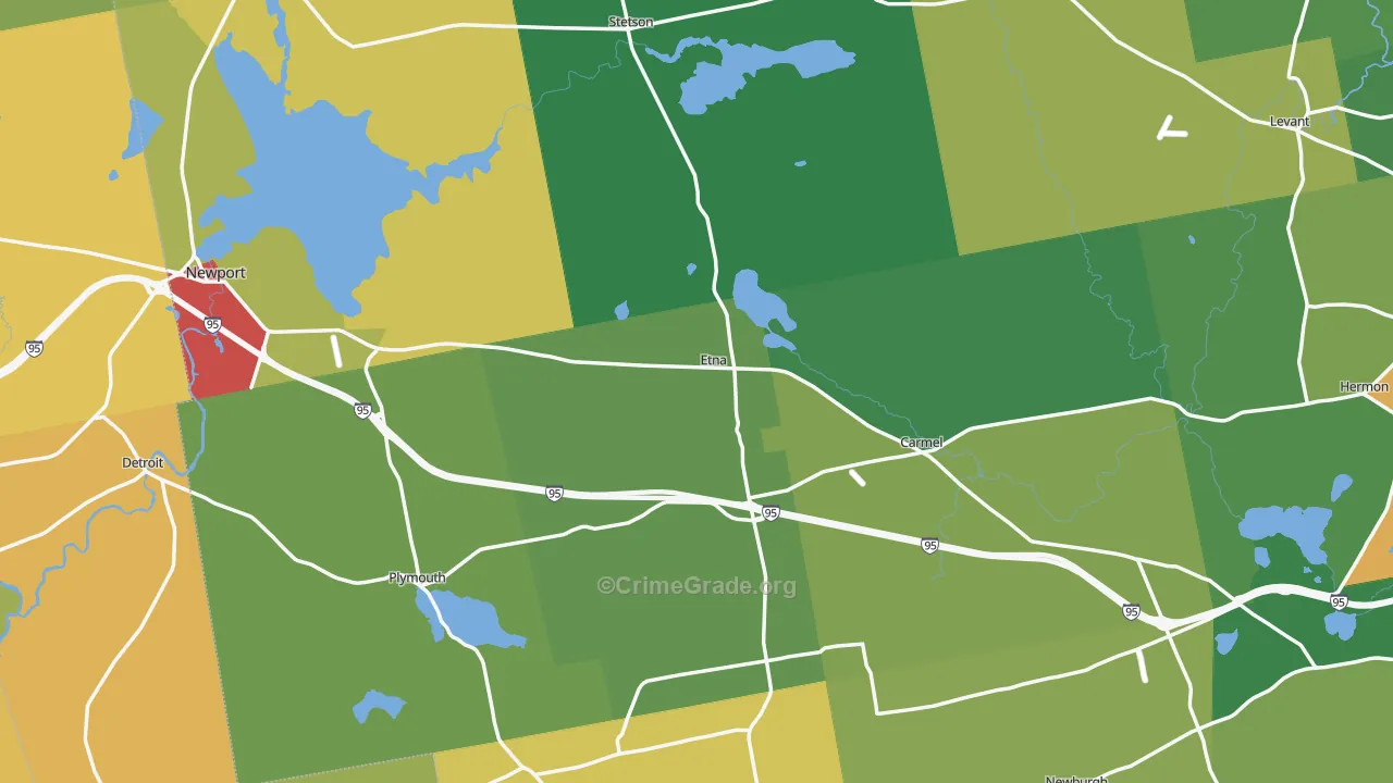 Etna, ME Map of Drug-Related Crime Rates