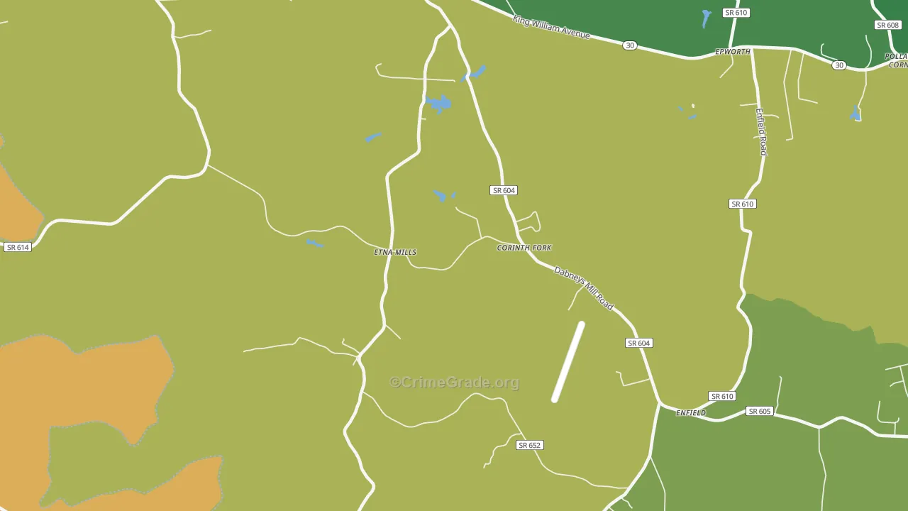 Etna Mills, VA Map of Drug-Related Crime Rates