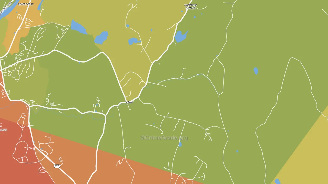 Etna, NH Map of Drug-Related Crime Rates