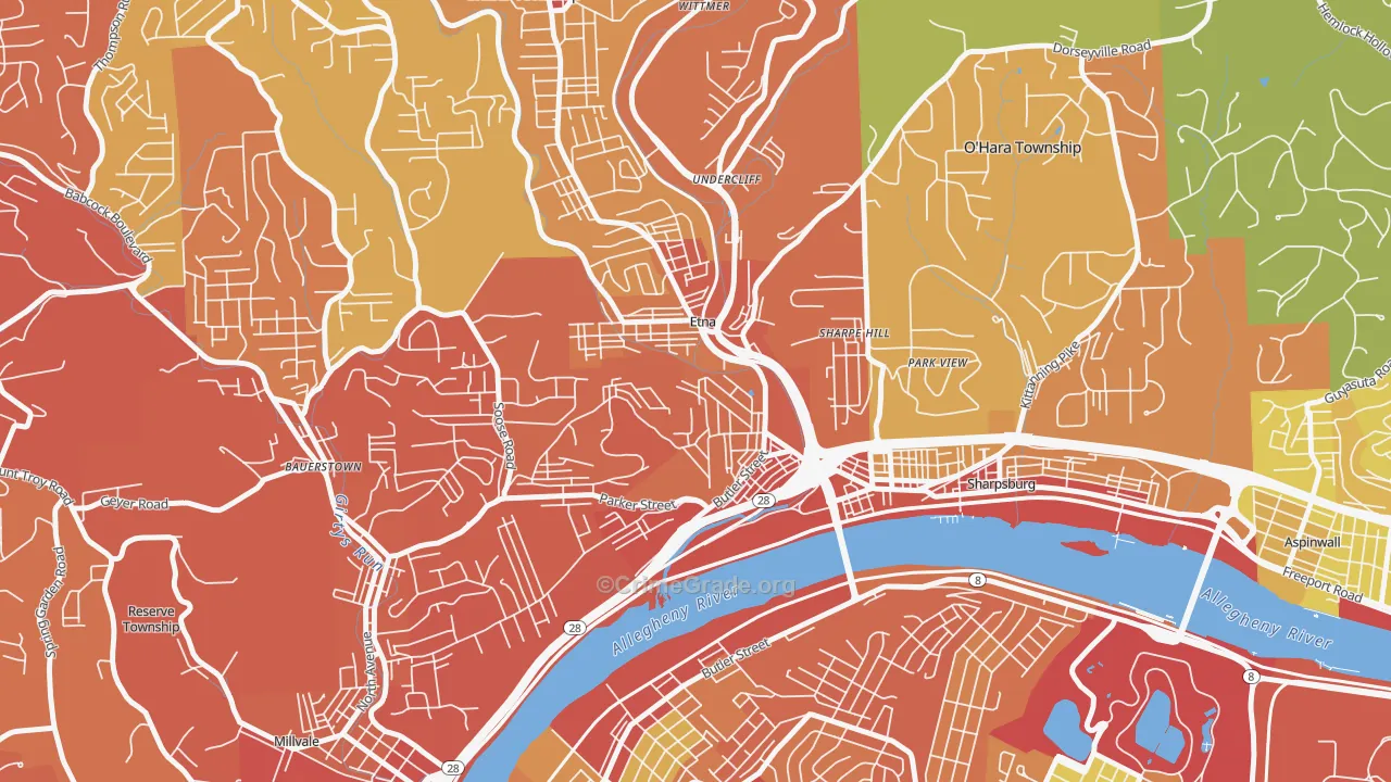 Etna, PA Map of Drug-Related Crime Rates