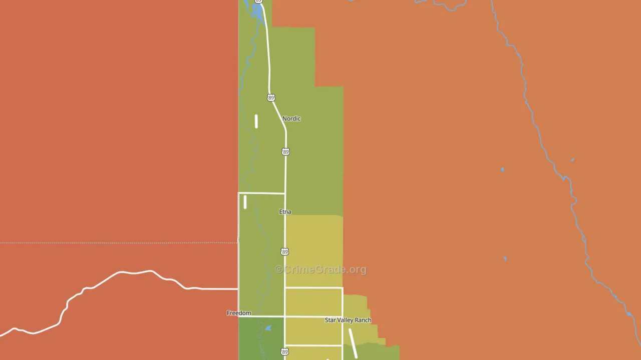 Etna, WY Map of Drug-Related Crime Rates