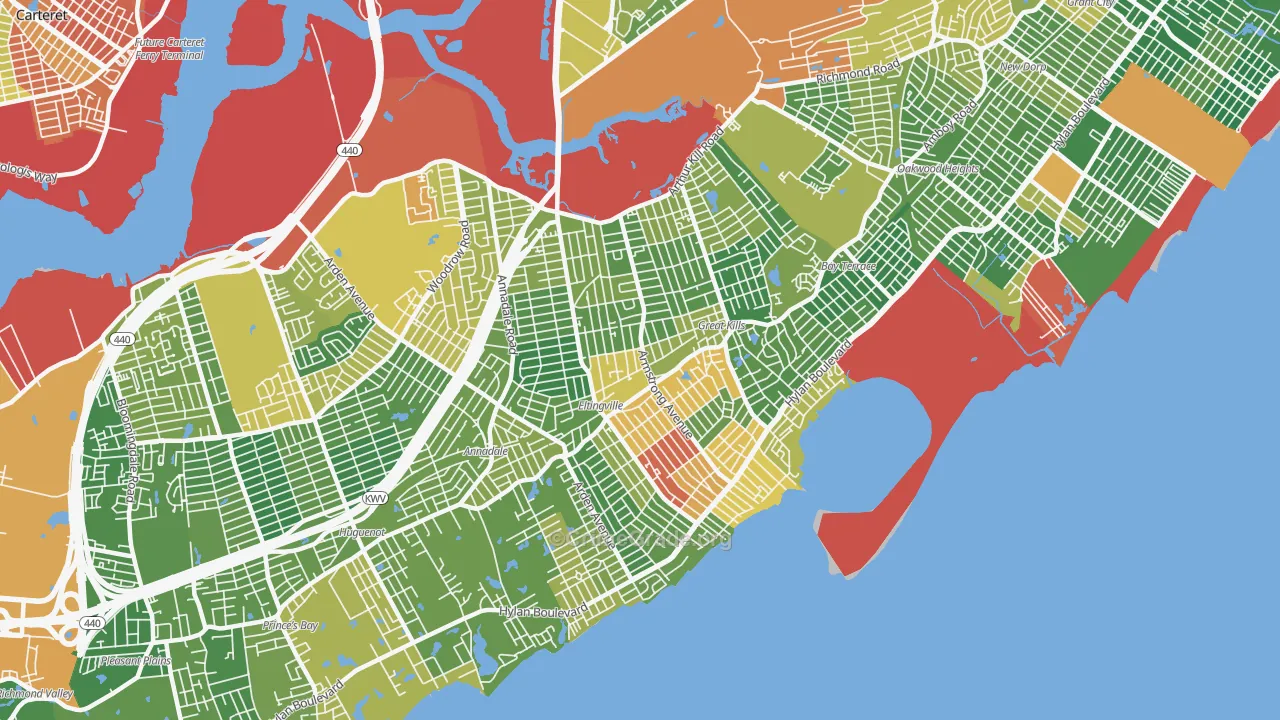 Ettingville, Staten Island, NY Map of Drug-Related Crime Rates