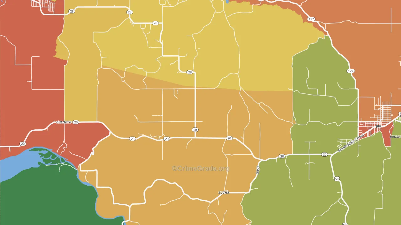 Eucha, OK Map of Drug-Related Crime Rates