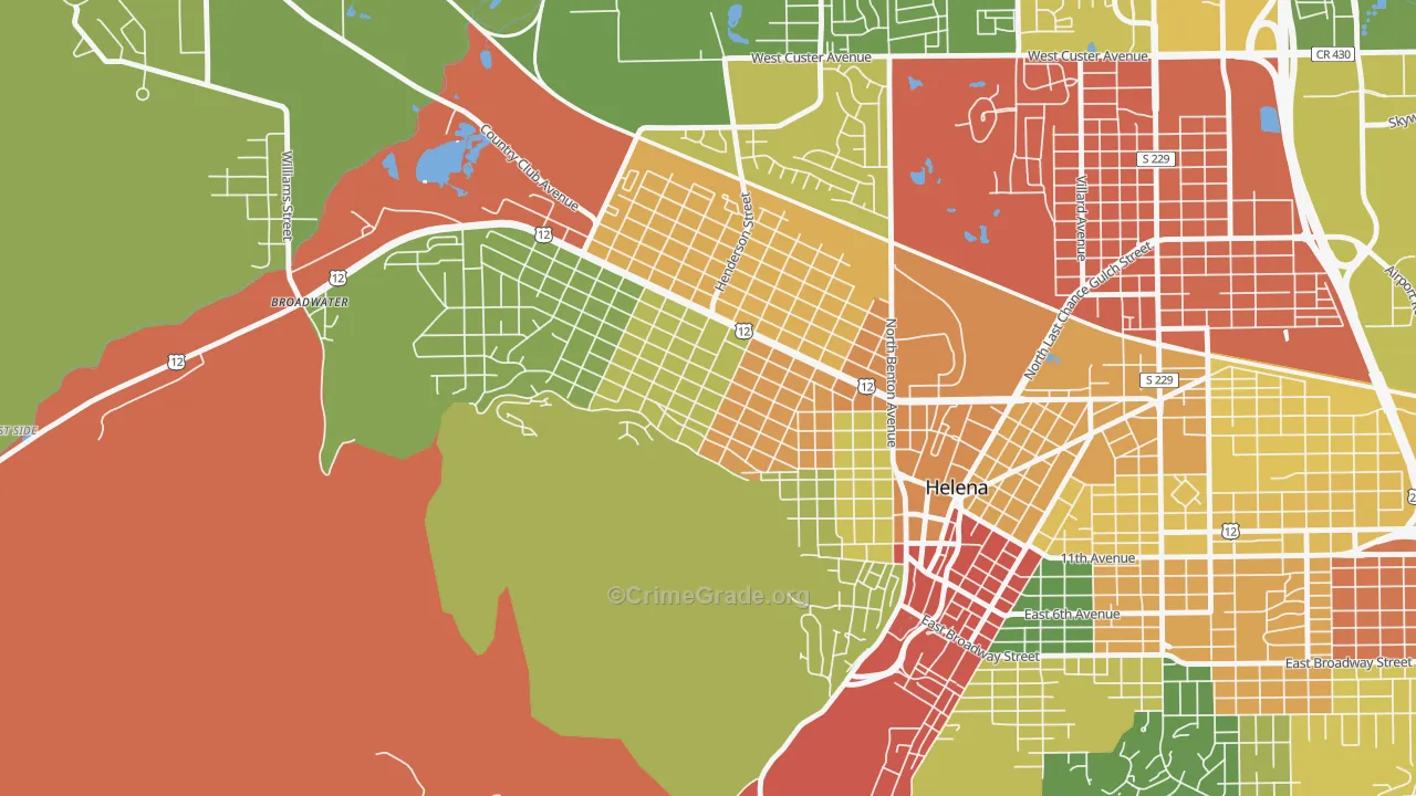 Euclid Ave South, Helena, MT Map of Drug-Related Crime Rates