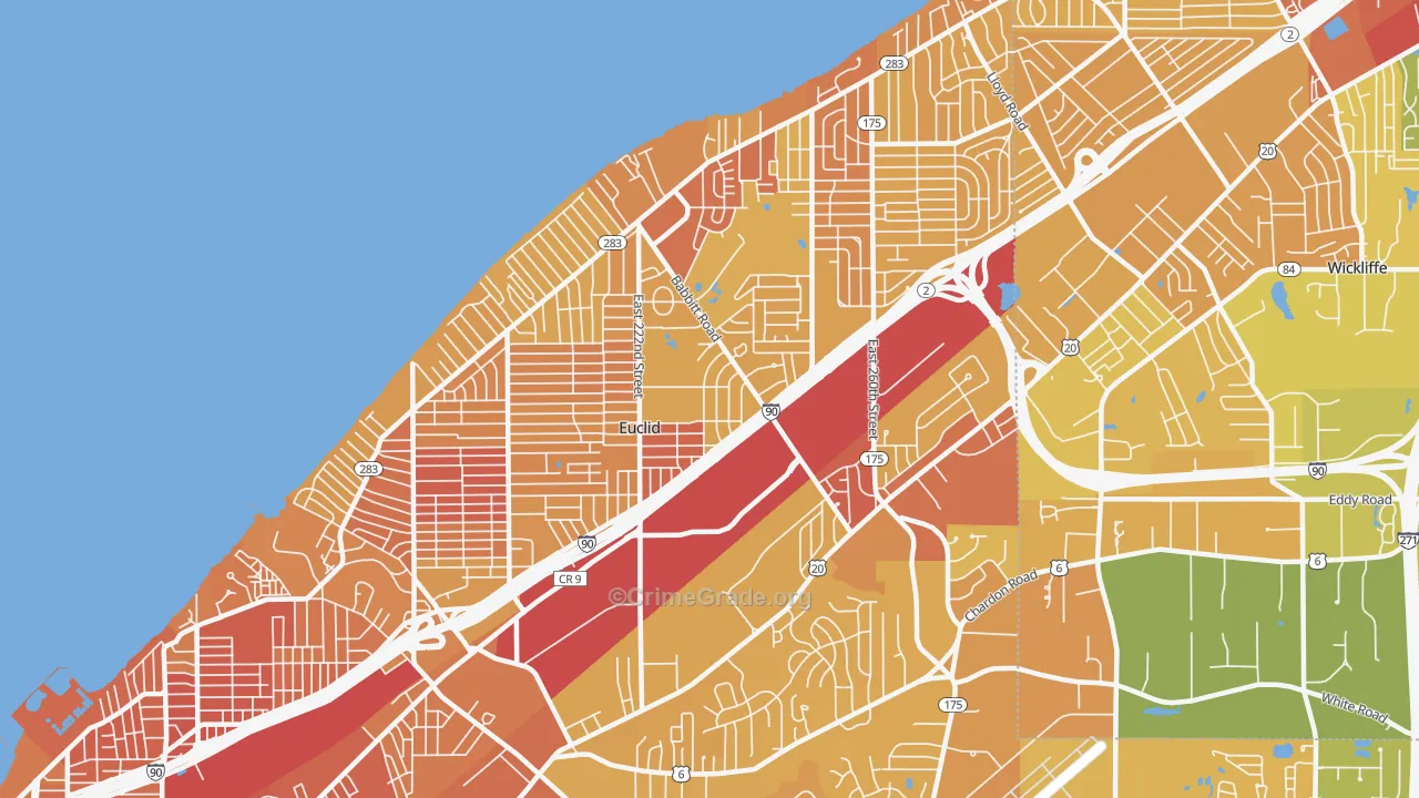 Euclid, OH Map of Drug-Related Crime Rates