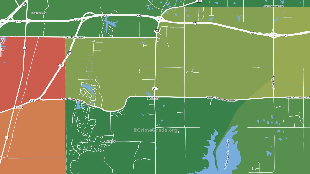 Eudora, MS Map of Drug-Related Crime Rates