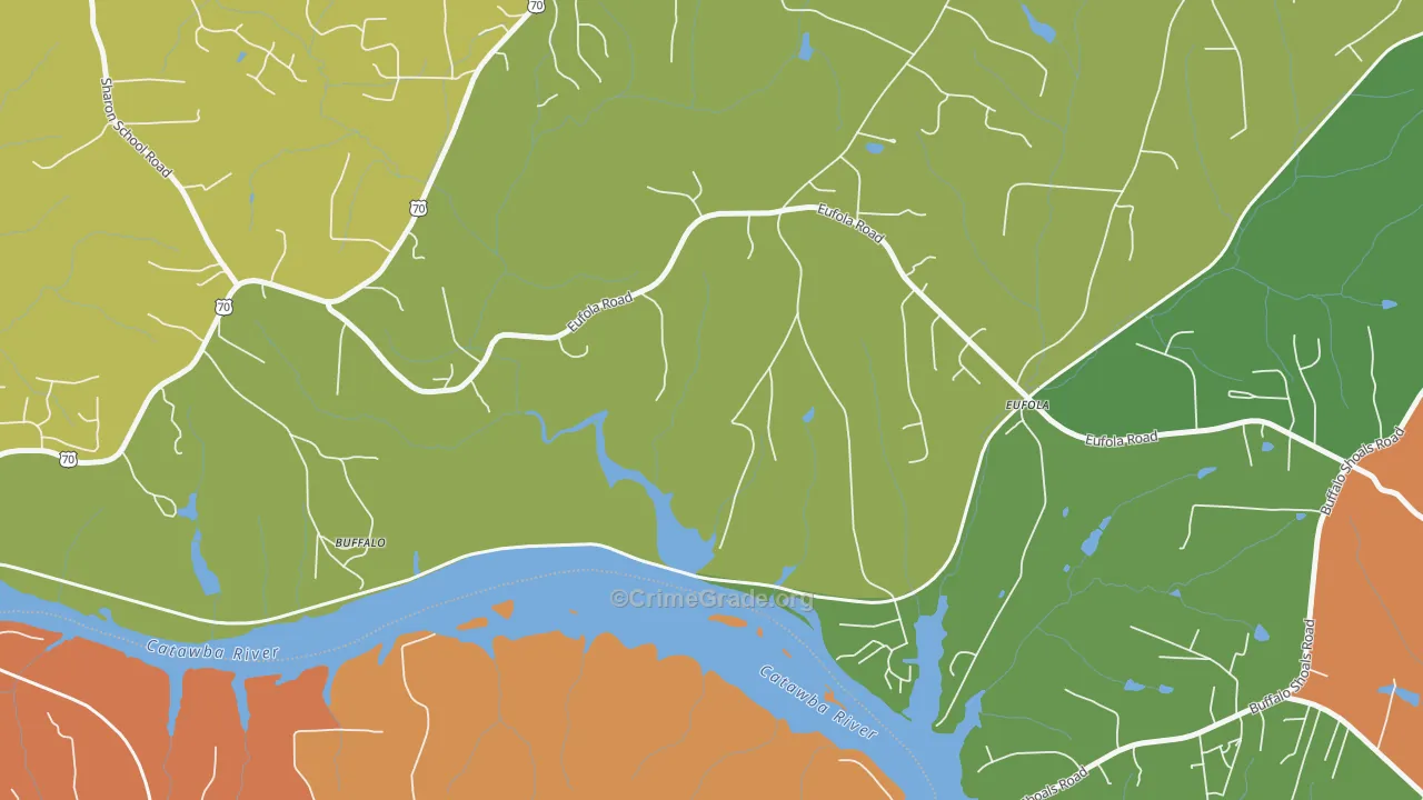 Eufola, NC Map of Drug-Related Crime Rates