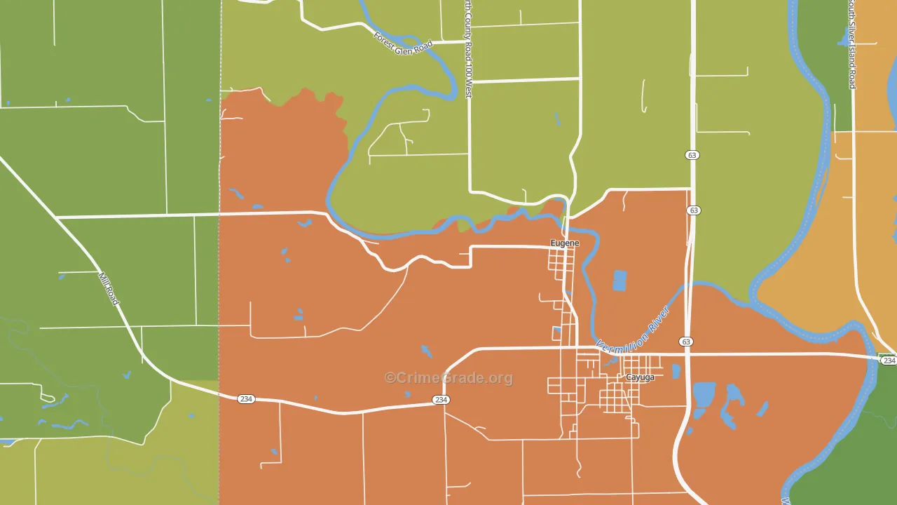 Eugene, IN Map of Drug-Related Crime Rates