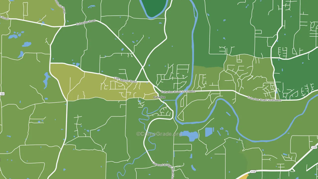 Euharlee, GA Map of Drug-Related Crime Rates