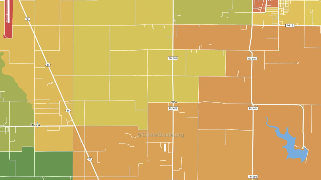 Eula, TX Map of Drug-Related Crime Rates
