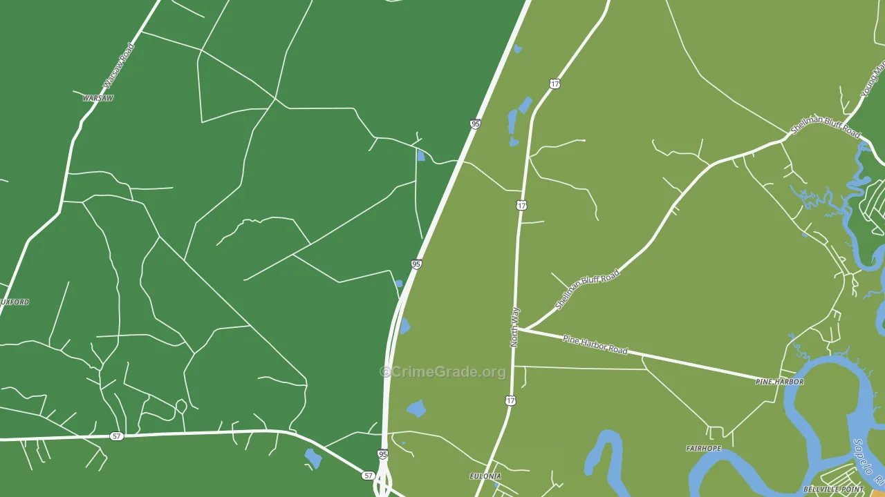 Eulonia, GA Map of Drug-Related Crime Rates