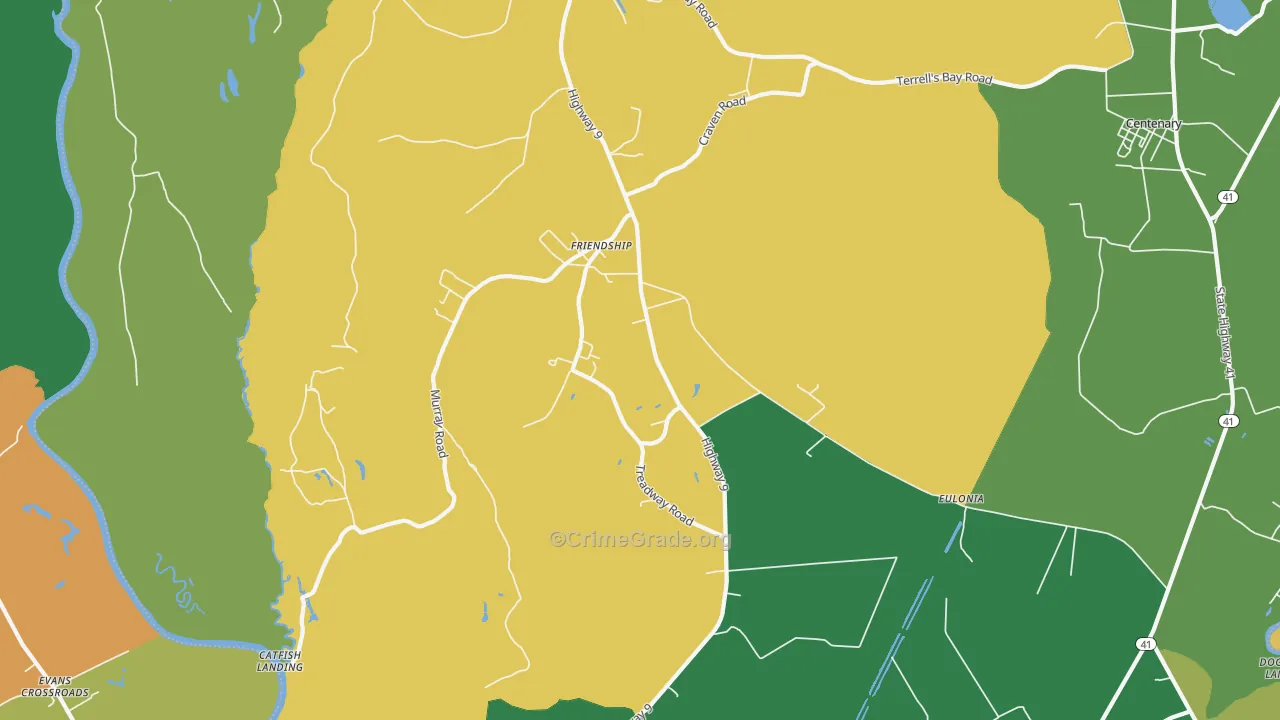 Eulonia, SC Map of Drug-Related Crime Rates