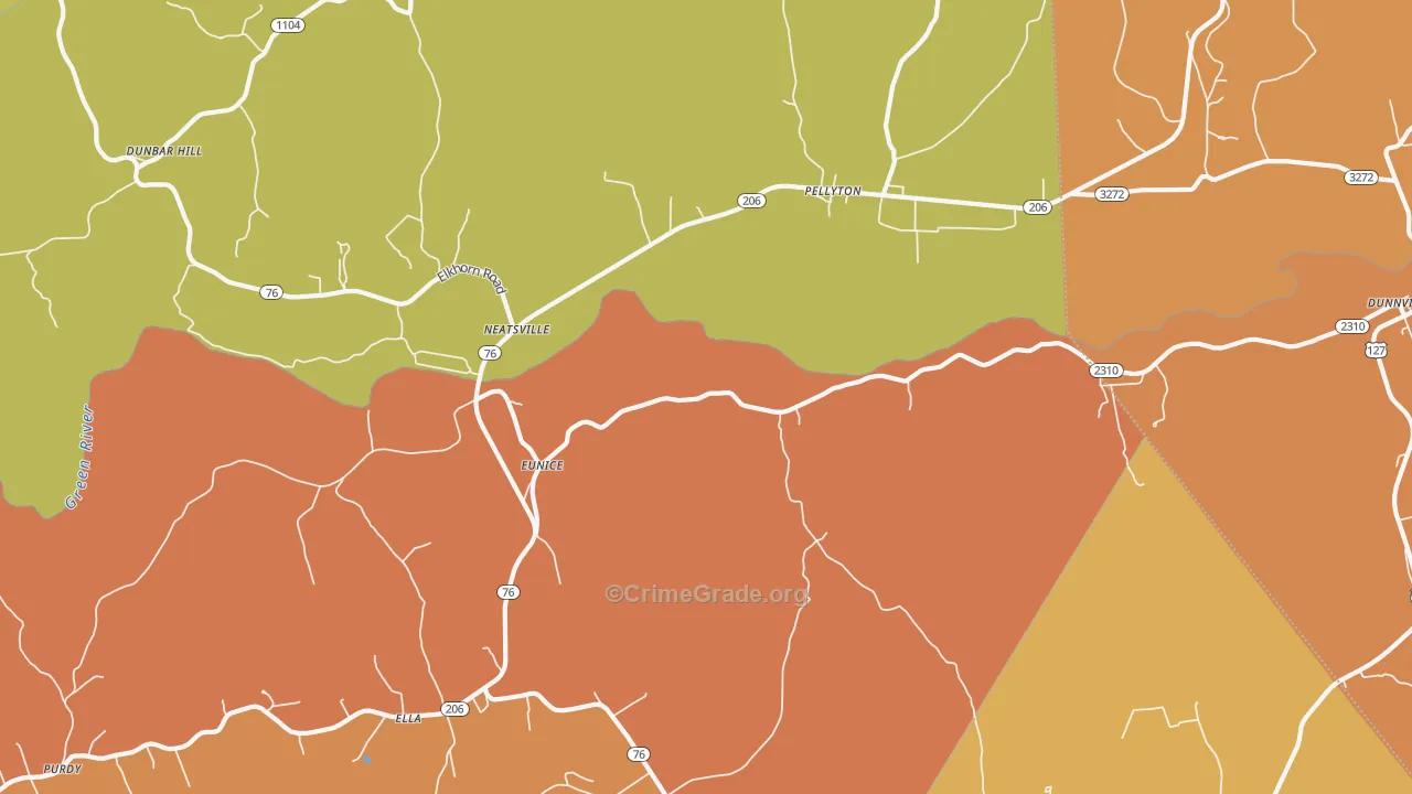 Eunice, KY Map of Drug-Related Crime Rates