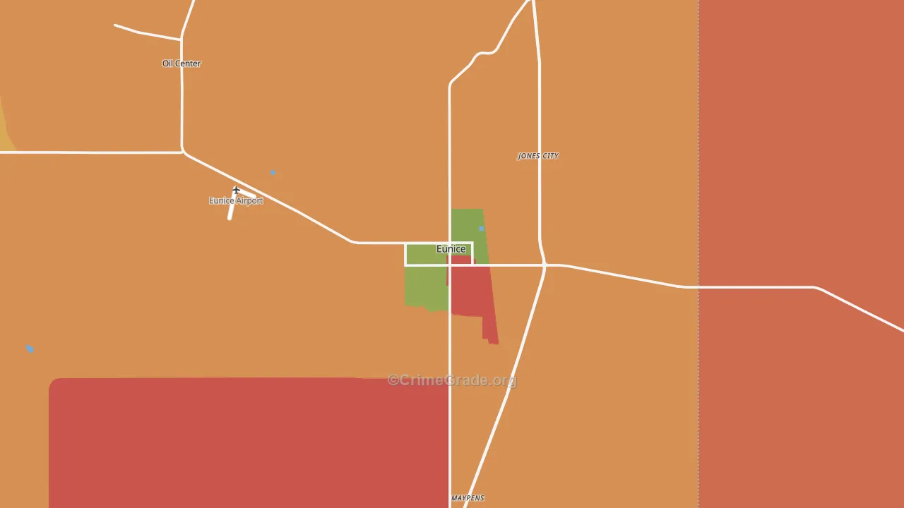 Eunice, NM Map of Drug-Related Crime Rates