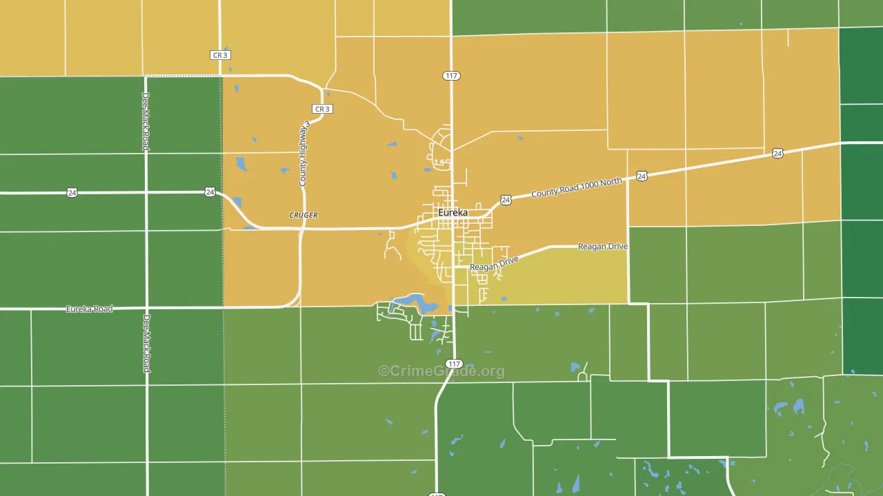 Eureka, IL Map of Drug-Related Crime Rates