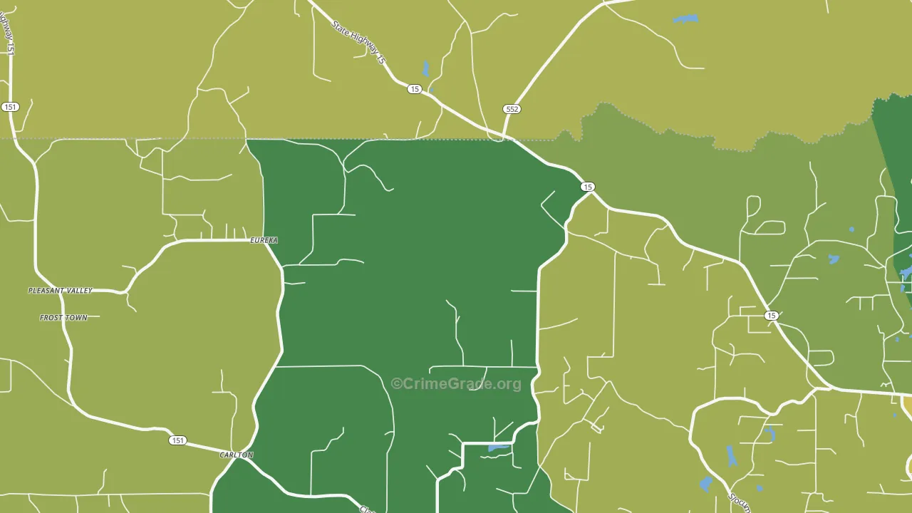 Eureka, LA Map of Drug-Related Crime Rates