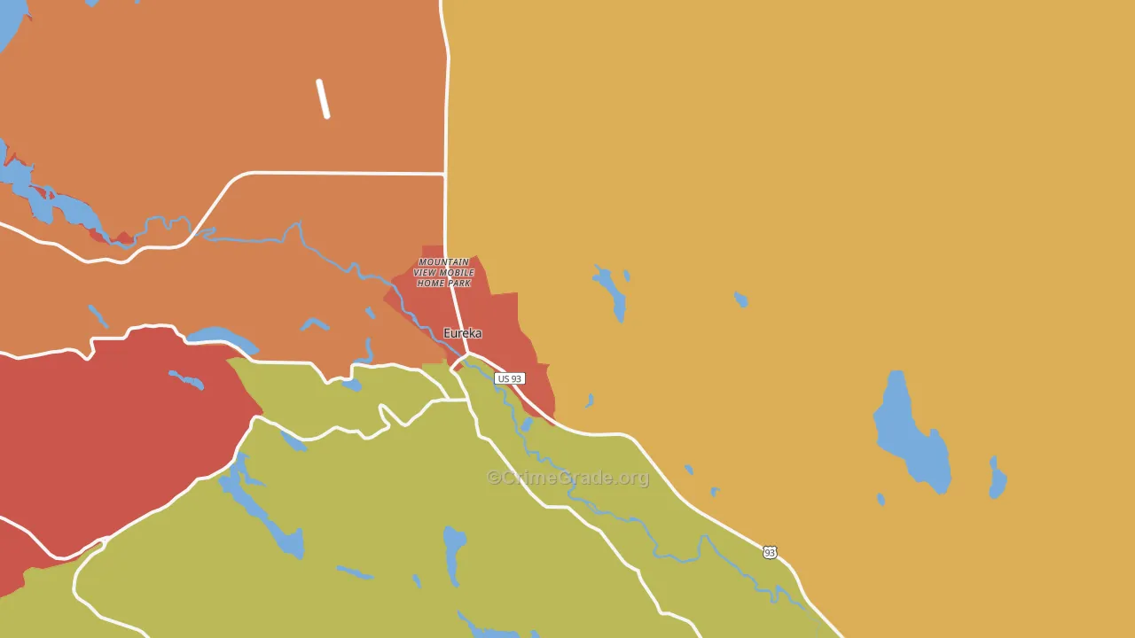 Eureka, MT Map of Drug-Related Crime Rates