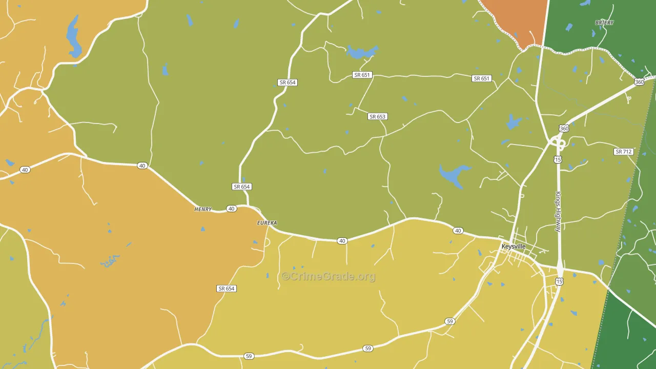 Eureka, VA Map of Drug-Related Crime Rates