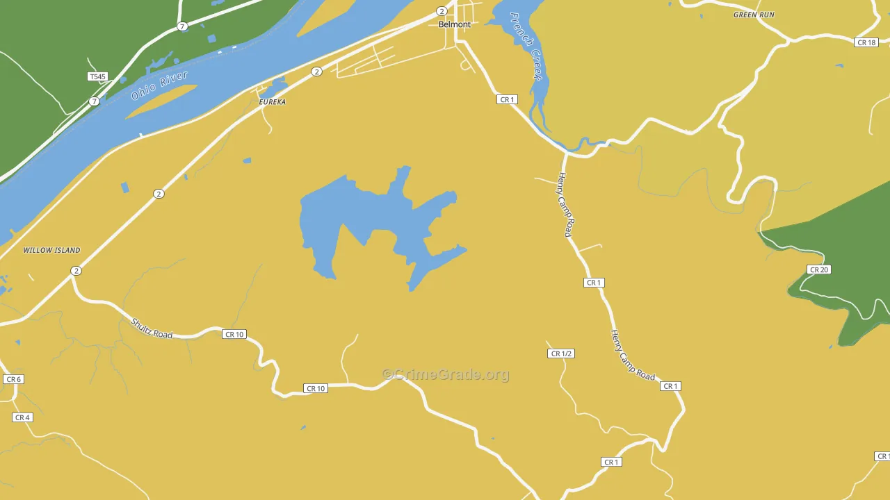 Eureka, WV Map of Drug-Related Crime Rates