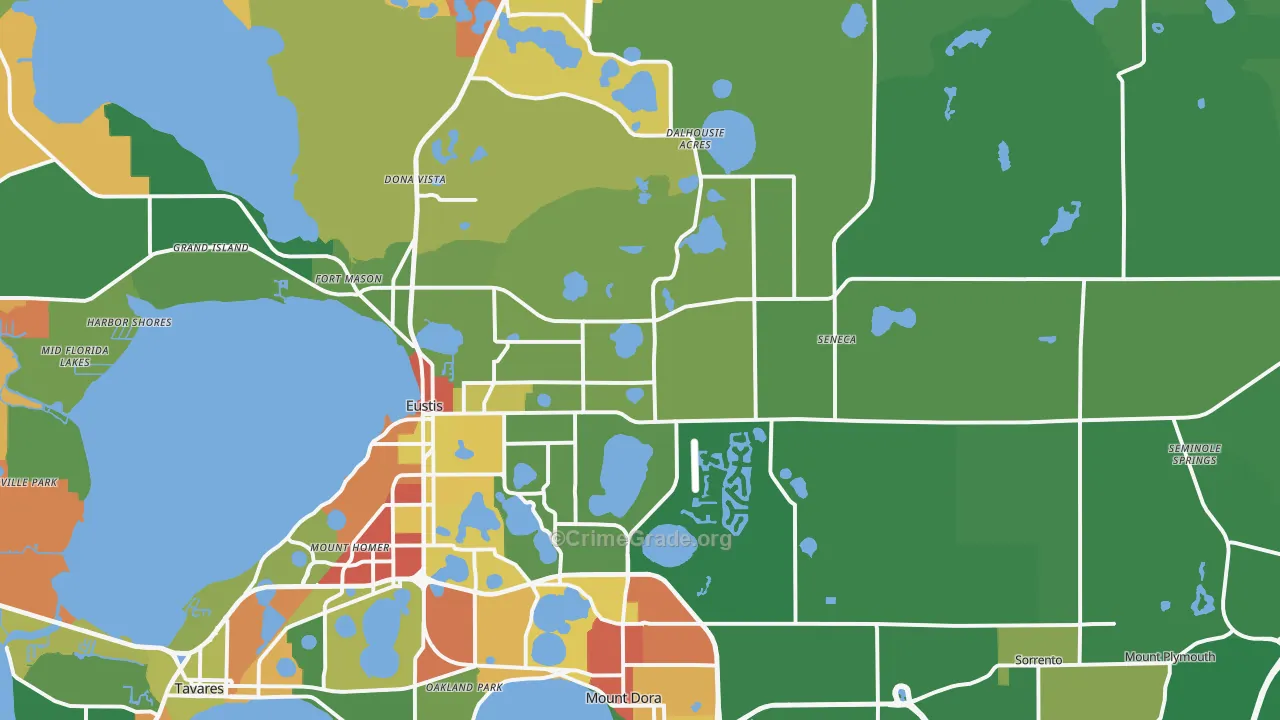 Eustis, FL Map of Drug-Related Crime Rates
